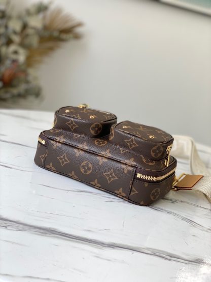 Louis Vuitton monogram double pocket fabric shoulder strap camera bag messenger bag - Image 4