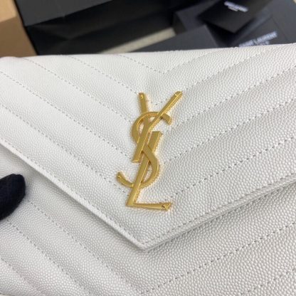 Ysl 𝑴𝒐𝒏𝒐𝒈𝒓𝒂𝒎 𝑾𝒐𝒄 caviar pattern envelope bag - Image 4
