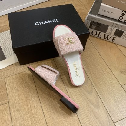 Chanel early autumn pink cute sweet fashionable slippers - Image 4
