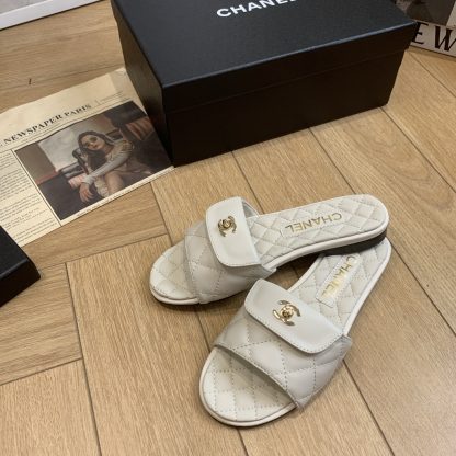 Chanel white versatile slimming slippers - Image 4