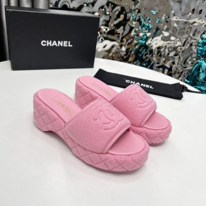 Chanel early spring pink dancing shoes series retro European and American new slippers heel height 7cm - Image 4
