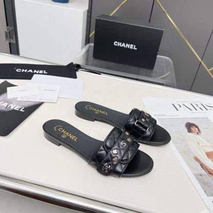 Chanel Spring/Summer Dance Shoes Collection Black Delicate Slippers - Image 4