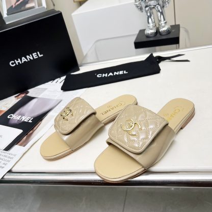 Chanel early spring apricot full retro style slippers - Image 4