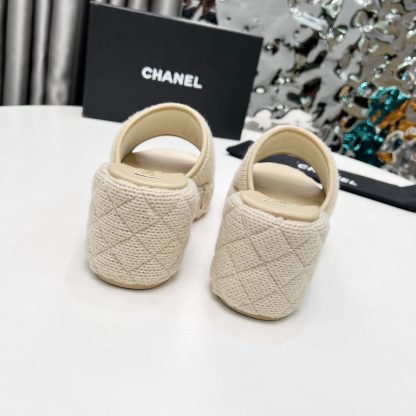 Chanel Early Spring Apricot Dance Shoes Series Retro European and American New Slippers Heel Height 7cm - Image 4
