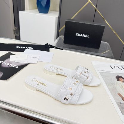 Chanel Spring/Summer Dance Shoes Collection White Delicate Slippers - Image 4
