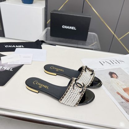 Chanel Spring/Summer Dance Shoes Collection Retro-Style Slippers Full of Sewn Pearls - Image 4