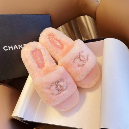 Chanel new pink pure natural lambswool slippers - Image 4