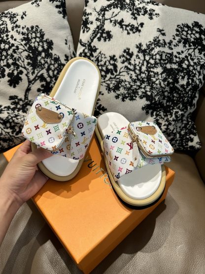 Louis Vuitton Couple's Small Backpack and Four-Color Slippers - Image 4