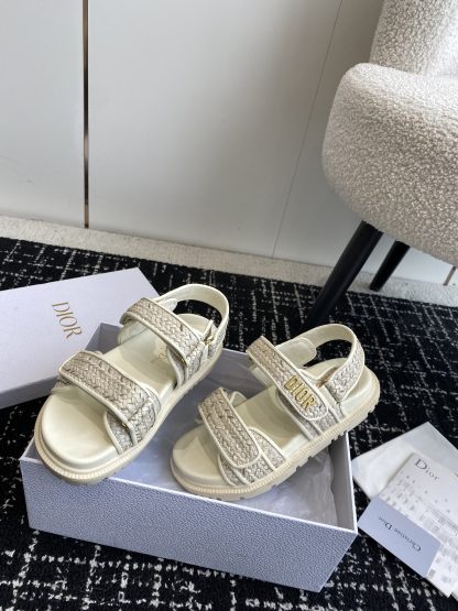 Dior Velcro flat woven sandals - Image 4