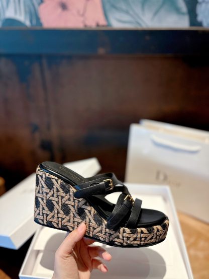 Dior black wedge sandals - Image 4