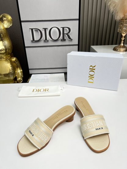 Dior monogram embroidered leather high-heeled sandals - Image 4