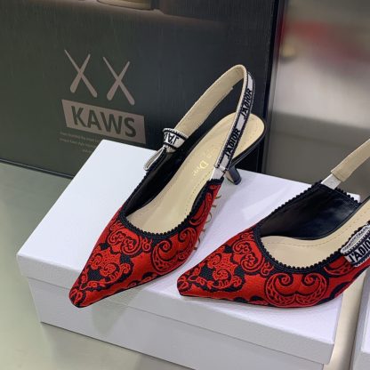 Dior Quake Oblique jacquard embroidered lettering logo mid-heel shoes - Image 4