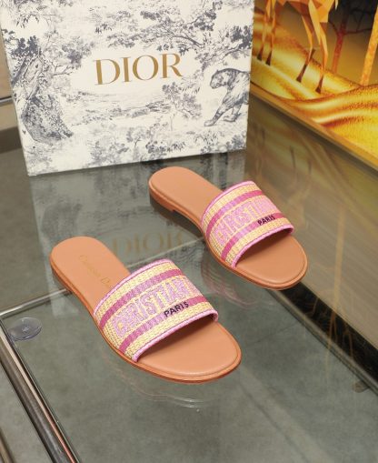 Dior embroidered lettering flip flops - Image 4