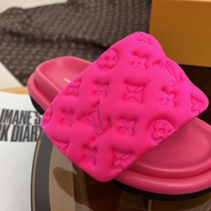 Louis Vuitton embossed silk slippers - Image 4