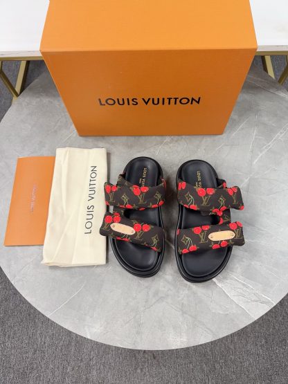 Louis Vuitton embossed logo slippers Pool Pillow Comfort flat slides - Image 4