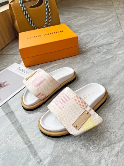 Louis Vuitton embossed logo slippers Pool Pillow Comfort flat slides - Image 3