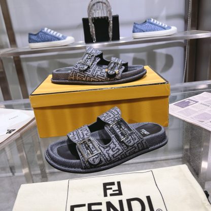 Louis Vuitton double buckle flat slides - Image 5