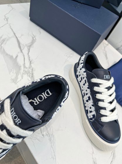 Dior navy blue embroidered tennis shoes - Image 5