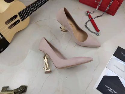Ysl letter metal heel single shoes high heels - Image 4
