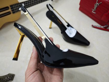 YSL high heels, classic YSL letter high-heeled sandals - Image 5