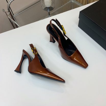 Ysl shiny high-heeled backless single shoes high heels - Image 5
