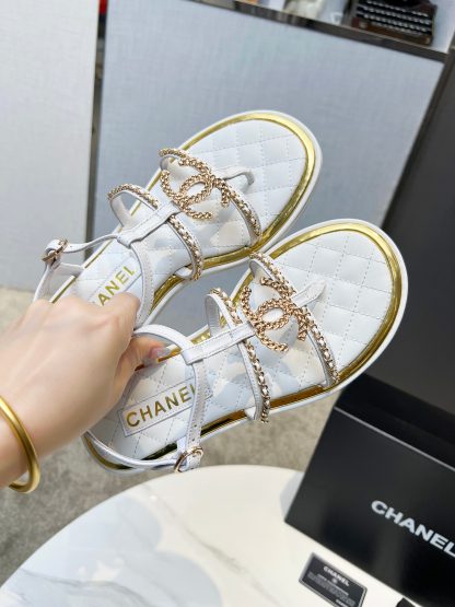 Chanel new white classic flip-flop intellectual and elegant sandals - Image 5