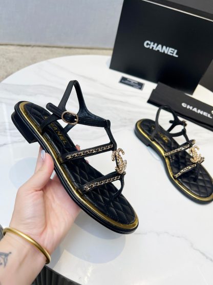 Chanel new black classic flip-flop intellectual and elegant sandals - Image 5