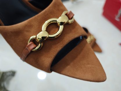 Ysl stiletto high-heeled sandals with Ysl logo - Image 4
