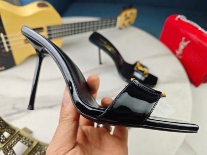 Ysl thin-heeled Ysl letter elegant high-heeled sandals - Image 5