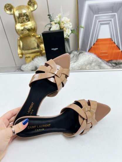 Ysl Fashion Patent Leather Elegant Slippers - Image 5