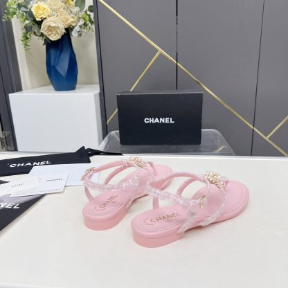 Chanel Spring-Summer Dance Shoes Collection New Retro Pink Sandals - Image 5