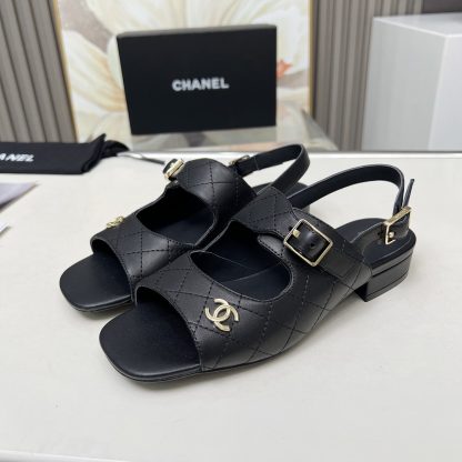 Chanel Spring/Summer Dance Shoes Collection Black Slim Sandals Heel Height 5cm - Image 5