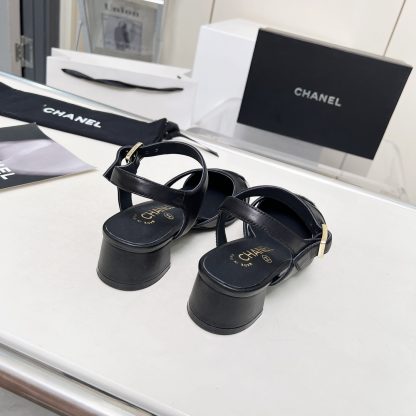 Chanel Early Spring Dance Shoes Series New European and American Style Black Sandals Heel Height 3.5cm - Image 5
