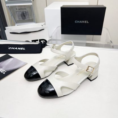 Chanel Early Spring Dance Shoes Series New European and American Style White Sandals Heel Height 3.5cm - Image 5