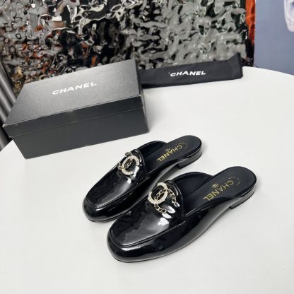 Chanel black early spring dance shoes series new retro feeling half slippers - Image 5