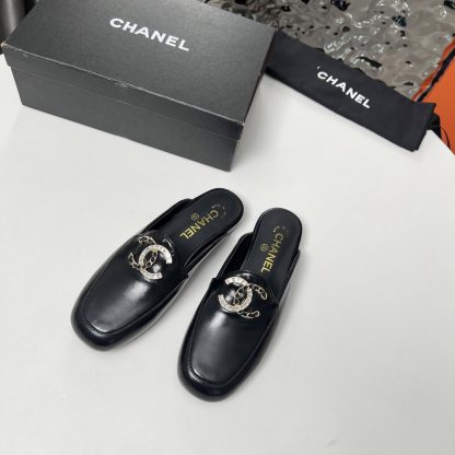 Chanel black matte early spring dance shoes series new retro feeling half slippers - Image 5
