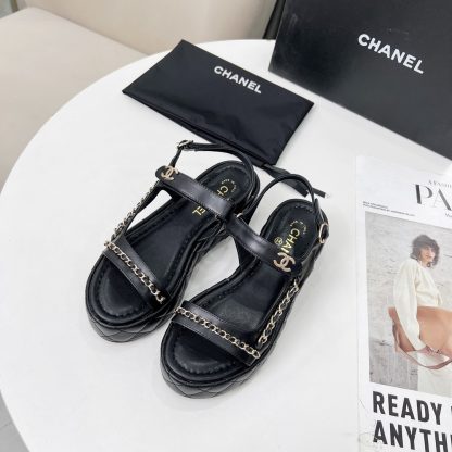 Chanel Spring and Summer Black Dance Shoes Series New European and American Catwalk Sandals - Image 5