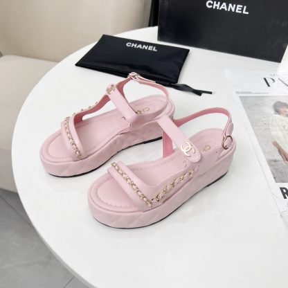 Chanel Spring and Summer Pink Dancing Shoes Series New European and American Catwalk Sandals - Image 5
