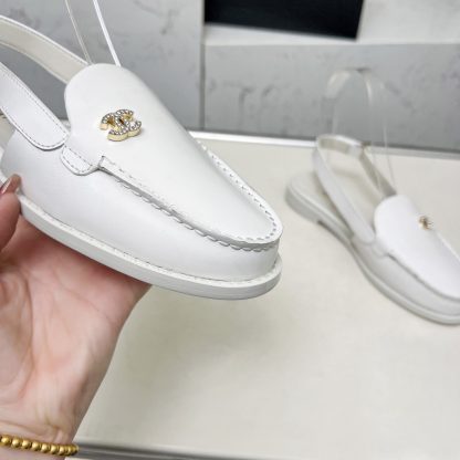 Chanel Spring and Summer Dance Shoes Series New White Round Toe Sandals Heel Height 2.5cm - Image 5