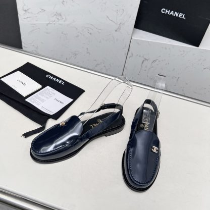 Chanel Spring and Summer Dance Shoes Series New Blue Small Round Head Sandals Heel Height 2.5cm - Image 5
