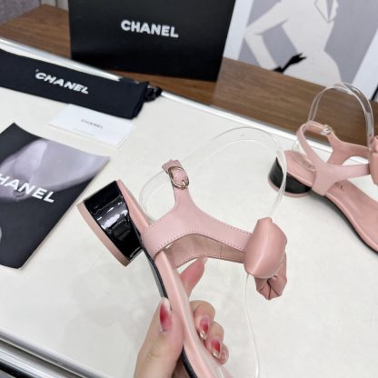 Chanel Spring/Summer Dancing Shoes Collection Pink Bow Sandals Heel Height 3.5cm - Image 5