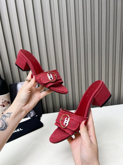 Chanel red elegant lady temperament sandals - Image 5