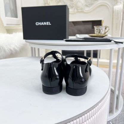 Chanel Spring and Summer Black Dancing Shoes Series Small Round Head Shiny Sandals - Image 5