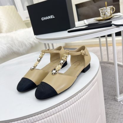 Chanel Spring/Summer Apricot Dance Shoes Series Small Round Toe Matte Sandals - Image 5