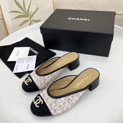 Chanel milk tea color spring and summer dancing shoes series new small round head retro sandals - Image 5