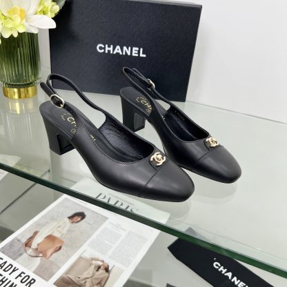 Chanel Spring and Summer Dancing Shoes Series Black Small Round Head New Sandals Heel Height 6cm - Image 5