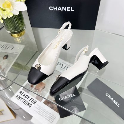 Chanel Spring and Summer Dancing Shoes Series White Small Round Head New Sandals Heel Height 6cm - Image 5