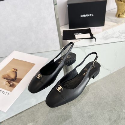 Chanel's new black matte early spring dance shoes series: lovely small round head slim sandals - Image 5