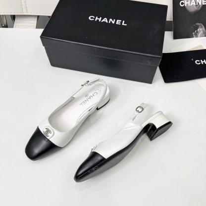 Chanel Early Spring Dance Shoes Series New Small Round Head White Retro Feeling Sandals - Image 5