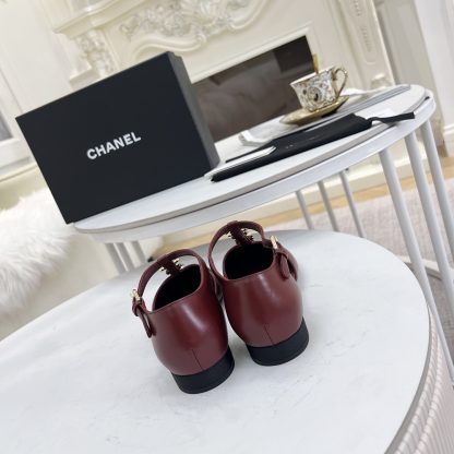 Chanel Spring and Summer Dance Shoes Series New Small Round Toe Slim Red Sandals Heel Height 2cm - Image 5